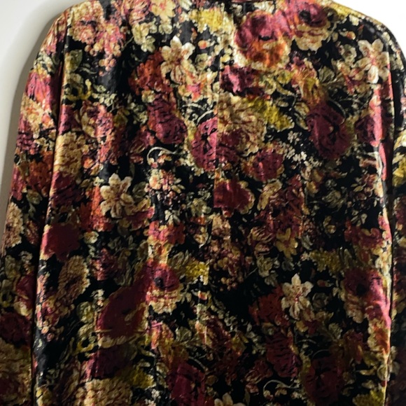 Free People Simone Velvet Long Maxi Duster in Black Rose Combo Size L NEW - Picture 5 of 9